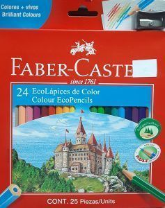 Lápices De Color Faber-Castell Hexagonales Largos 24 Colores