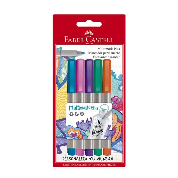 Set de Marcadores Faber Castell Multimark Plus 5 Colores