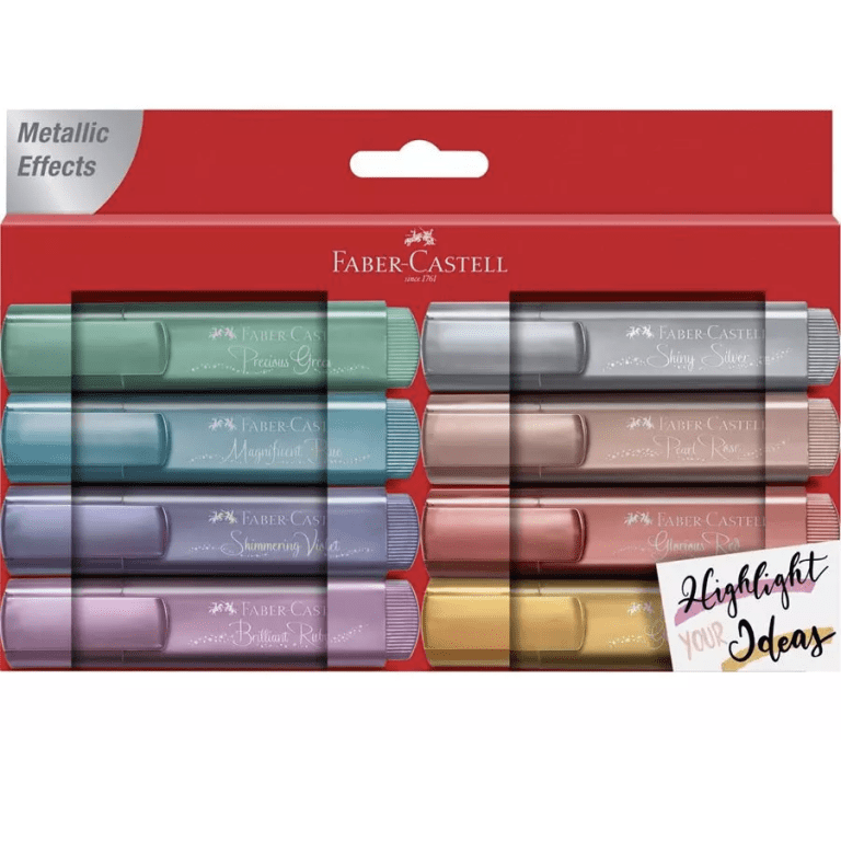 Destacador Faber Castell Efecto Metálico 8 Colores