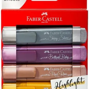 Destacador Faber Castell Efecto Metálico 4 Colores