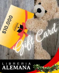 Gift Card Librería Alemana $10.000 con diseño navideño, tarjeta regalo para libros y lectura, ideal para obsequiar en fechas especiales