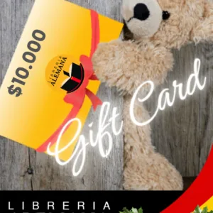 Gift Card Librería Alemana $10.000 con diseño navideño, tarjeta regalo para libros y lectura, ideal para obsequiar en fechas especiales