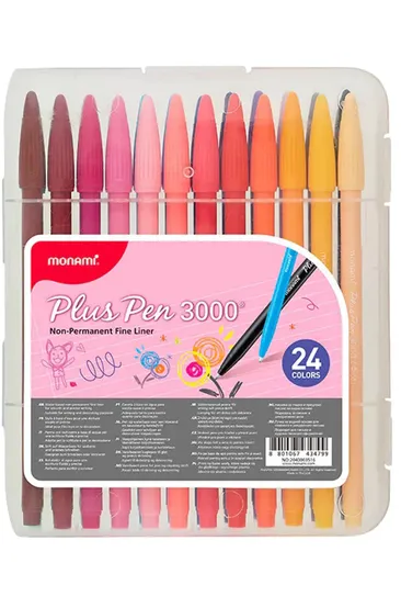 Set de Marcadores Monami Plus Pen 3000 24 Colores