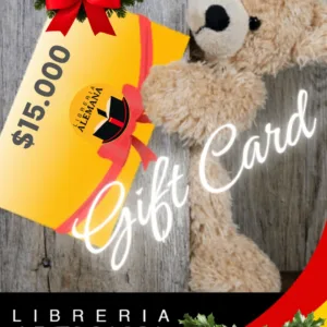Gift Card Librería Alemana $15.000 con diseño navideño, tarjeta regalo para libros y lectores, opción flexible para regalar lectura