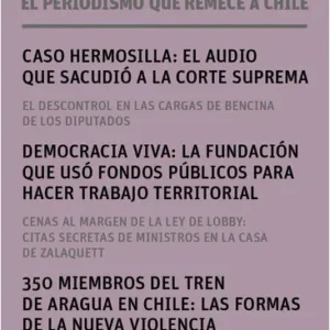 Portada de Lo Mejor de CIPER 5, destacando su enfoque en el periodismo de investigación y los casos más relevantes del año. Librería Alemana