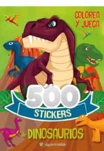 Portada del libro 500 stickers de dinosaurios