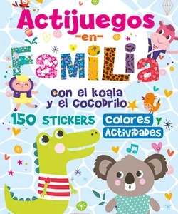 Portada del libro infantil "Actijuegos en familia" con el koala y el cocodrilo