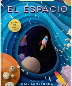 Portada del libro "El espacio" de la colección Un mundo de papel, ilustrado por Gail Armstrong