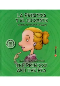 Portada del libro infantil bilingüe “La Princesa y el Guisante”