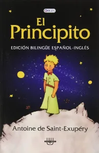 El Principito edición bilingüe español inglés portada clásica con el principito sobre un planeta y fondo estrellado edición Unilibro