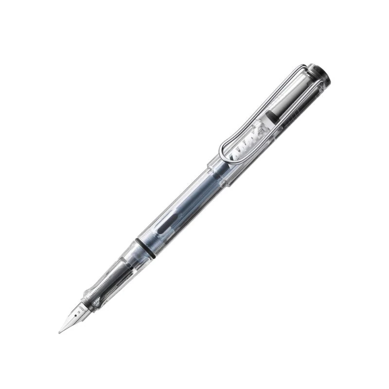 lapicera-lamy-safari-m-vista-4 Lapicera Lamy Safari M Vista transparente completa con cuerpo translúcido, clip metálico y plumín de acero inoxidable, diseño moderno ideal para escritura diaria y precisión profesional