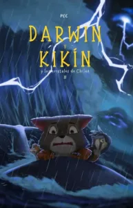 Darwin y Kikín 2 Los cristales de Chiloé, portada del libro infantil de aventura ambientado en Chiloé