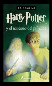Harry Potter y el misterio del príncipe portada del libro de J.K. Rowling con Harry Potter y Albus Dumbledore