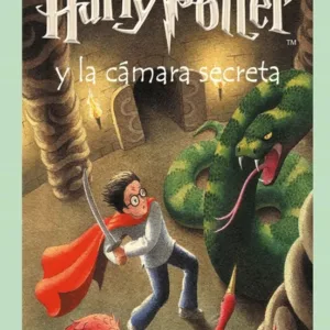 Harry Potter y la Cámara Secreta portada del libro de J.K. Rowling con Harry enfrentando al basilisco