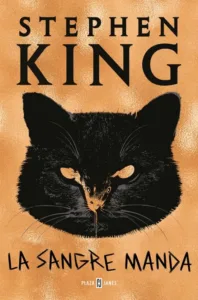 La sangre manda portada del libro de Stephen King con ilustración de un gato negro