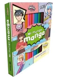 Mi mundo manga Otaku, portada del libro creativo para dibujar y aprender estilo manga