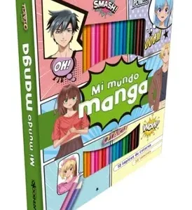 Mi mundo manga Otaku, portada del libro creativo para dibujar y aprender estilo manga