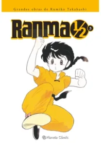 Portada del manga Ranma 1/2 volumen 3 edición Kanzenban de Rumiko Takahashi con personaje en salto y pose de lucha