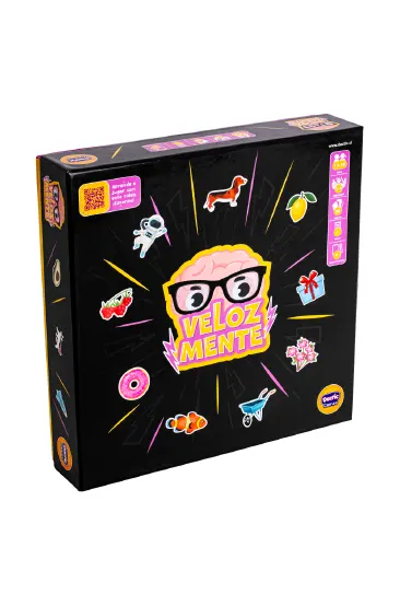 Velozmente – Juego de Mesa de Rapidez Mental Caja del juego de mesa Velozmente, juego de rapidez mental y asociación de conceptos para toda la familia.
