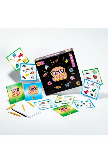 Caja del juego de mesa Velozmente, juego de rapidez mental y asociación de conceptos para toda la familia.