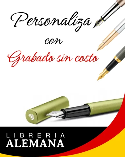 Personaliza tu pluma con grabado sin costo en Librería Alemana, calidad premium en escritura fina y servicio exclusivo para amantes de las plumas estilográficas.